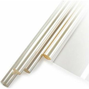 Duni Inpakpapier/cadeaupapier - 3x - transparant folie - rollen - 400 x 70 cm - bloemen plastic - cadeauverpakking