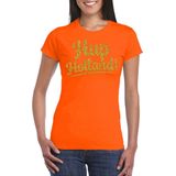 Bellatio Decorations Verkleed T-shirt voor dames - hup holland - oranje - EK WK voetbal supporter
