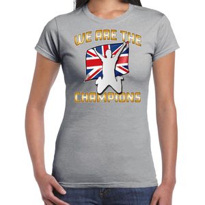 Bellatio Decorations Verkleed shirt voor dames - Engeland - grijs - voetbal supporter - themafeest