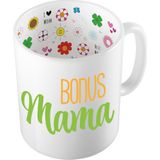 Bellatio Decorations Cadeau koffie/thee mok voor mama - groen - bonus mama - Moederdag