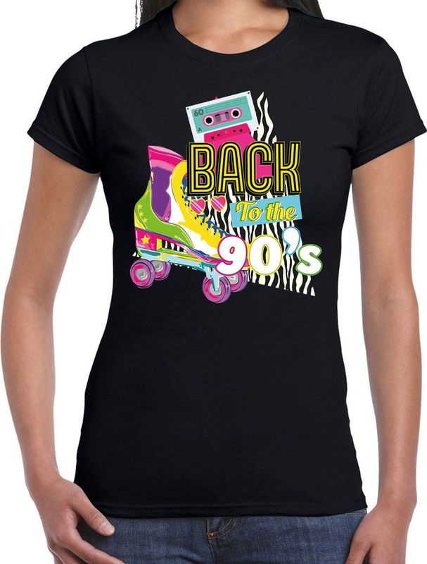Bellatio Decorations Verkleed shirt dames - back to the 90s - zwart - jaren 90 - foute party