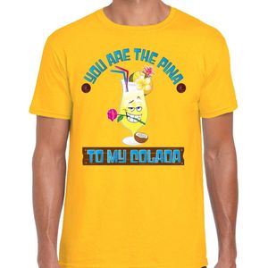 Bellatio Decorations - Tropical Party Shirt - Geel - 100% Katoen