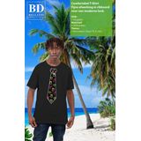 Bellatio Decorations Tropical party shirt heren - stropdas - paars - neon - carnaval - themafeest