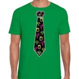 Bellatio Decorations Tropical party shirt heren - stropdas - groen - neon - carnaval - themafeest