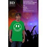 Verkleed T-shirt voor heren - Smile Emoticon - groen - carnaval - foute party - feestkleding