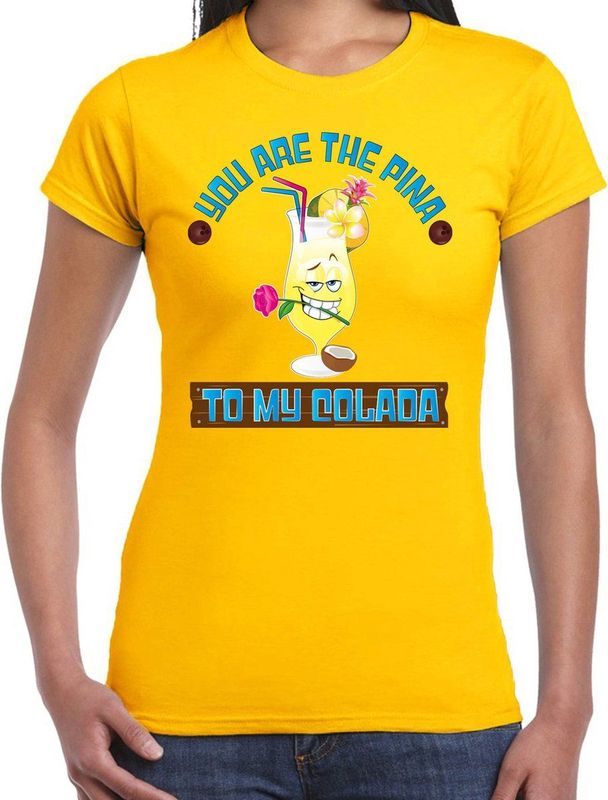 Bellatio Decorations - Tropical Party Shirt - Geel - Dames - Carnaval