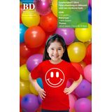 Bellatio Decorations - Verkleed Shirt - Rood - Katoen - Smile Emoticon
