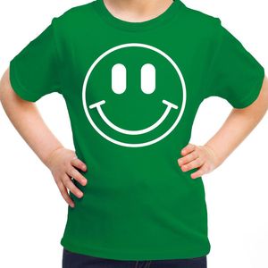 Bellatio Decorations - Verkleed Shirt - Groen - Katoen - Smile Emoticon
