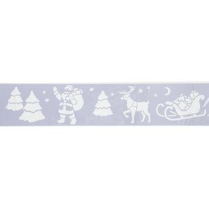Kerst decoratie raamsjablonen  - kerstman slee - 12 x 60 cm -raamversiering