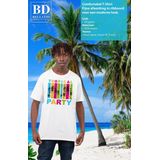 Tropical party Hawaii T-shirt heren - palmbomen - wit - carnaval themafeest