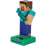 Puckator Solar bewegend figuur - Minecraft Steve - blauw - kunststof - 12 cm - cadeau