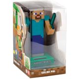 Puckator Solar bewegend figuur - Minecraft Steve - blauw - kunststof - 12 cm - cadeau