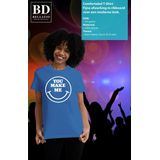 Bellatio Decorations - Verkleed T-shirt - Blauw - Smile Emoticon - Dames