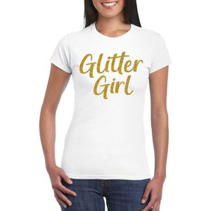 Bellatio Decorations - Verkleed T-shirt - Wit - Glitter Girl