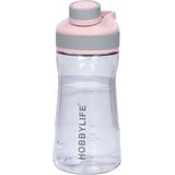 B-Home Waterfles / drinkfles / sportfles Aquamania - lichtroze - 530 ml - kunststof - bpa vrij - lekvrij - Stijlvolle fles