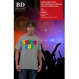 Bellatio Decorations Gay Pride T-shirt voor heren - super gay - grijs - pride - regenboog - LHBTI