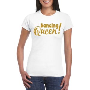 Bellatio Decorations Vrijgezellenfeest t-shirt dames - Dancing Queen - wit - foute party