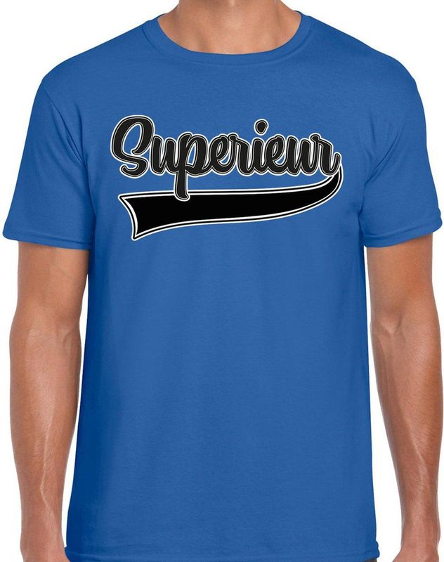 Bellatio Decorations Foute party t-shirt heren - Superieur - blauw - carnaval