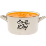 Excellent Houseware - Soepkommen - Beige - Porselein - 500ml - Met Oor