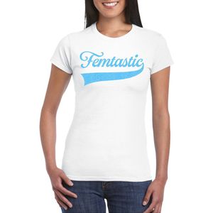 Bellatio Decorations - Femtastic - T-shirt - Wit - Glitter
