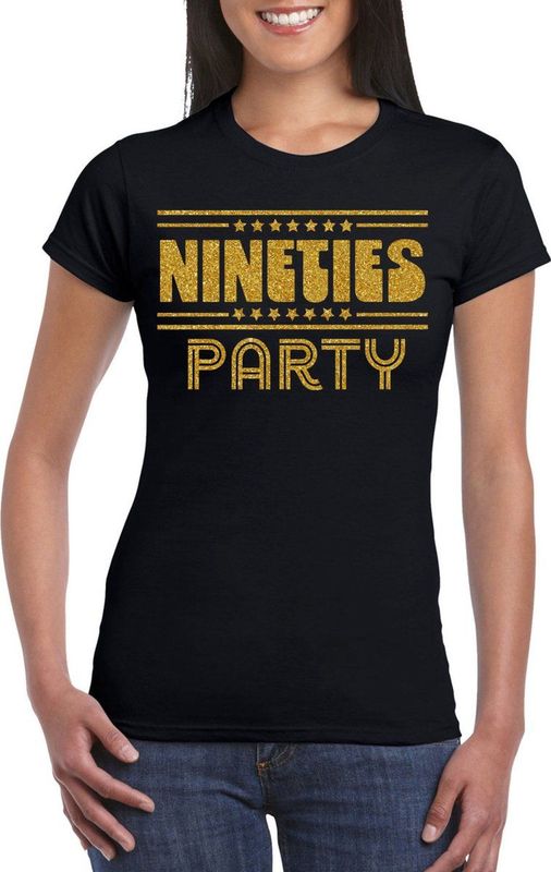 Bellatio Decorations - Verkleed T-shirt - Zwart - Nineties Party