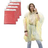 Regenponcho - Rood Transparant - Wegwerp - 40x - Met Capuchon