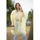 Regenponcho - 6x - geel transparant - wegwerp - voor volwassenen - one size fitts all - capuchon - Regenponcho's