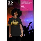 Bellatio Decorations Verkleed shirt voor dames - lets party - zwart - glitter - carnaval themafeest