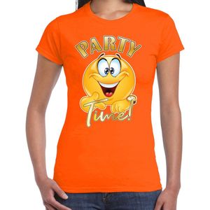 Bellatio Decorations Foute party t-shirt voor dames - Party Time - oranje - carnaval themafeest