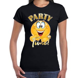 Bellatio Decorations Foute party t-shirt voor dames - Party Time - zwart - carnaval themafeest