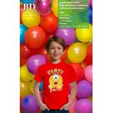 Bellatio Decorations Verkleed shirt jongens - Party Time - rood - carnaval - voor kinderen 110 116