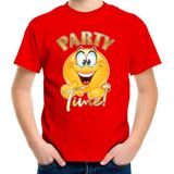 Bellatio Decorations Verkleed shirt jongens - Party Time - rood - carnaval - voor kinderen 110 116
