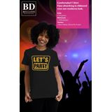 Bellatio Decorations Verkleed shirt voor dames - lets party - zwart - glitter - carnaval themafeest