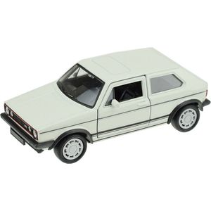 Welly Speelgoed Volkswagen auto - wit - die-cast metaal - 13 cm - Model Golf 1 GTI