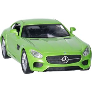 Welly Speelgoed Mercedes Benz auto - lichtgroen - die-cast metaal - 11 cm - Model AMG GT