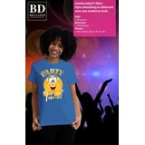 Bellatio Decorations Foute party t-shirt voor dames - Party Time - blauw - carnaval themafeest