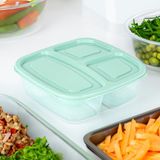 Plasticforte - Vershoudbakje 3-vaks - 1,2L - Mint Groen - Herbruikbaar