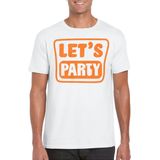 Bellatio Decorations - Verkleed T-shirt - Wit - Glitter - Let's Party