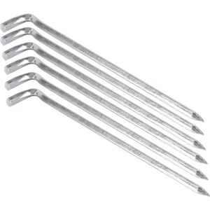 Grondpennen/tentharingen - 30x - lengte 16 cm - metaal - voor harde ondergrond - camping/kampeer accessoires