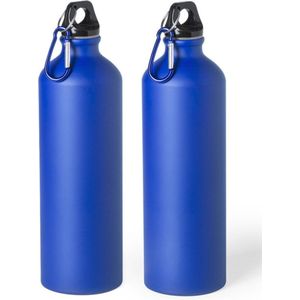 Aluminium - Waterfles - Blauw - 800 ml - 2x
