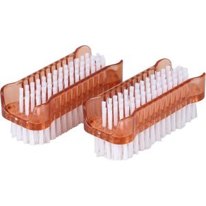 Urban Living Nagelborstels set van 2x stuks - kunststof - koper - 11 cm - schoonmaakborstels - verzorging