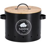 Zeller - Voorraadpotten - 3x Stuks - Metaal/Hout - Multi Kleur