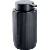 Zeller - Badkamer Set - 3x Stuks - Zwart - Keramiek - Streepdesign