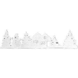 Feeric Christmas sneeuwrand winter thema - wit - 100 x 25 cm - polyester