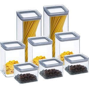 Keuken/voedsel voorraadpotten set 8x - kunststof - 500/1000/1500 ml - luchtdicht - Voorraadpot