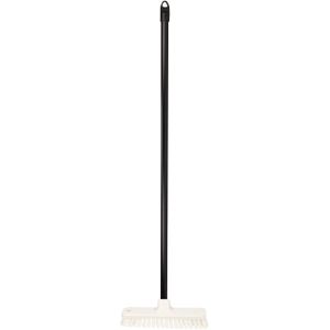 Brumag Luiwagen/schrobber 22 cm - Steel 120 cm - kunststof - zwart/wit - harde schrobborstel - Schrobborstels