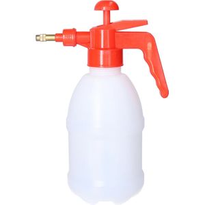 CM Plantenspuit met hoge druk sproeier/vernevelaar - kunststof - 1 liter - rood/wit - 28 cm - binnen/buiten