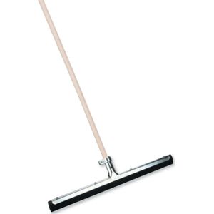 Vloertrekker/waterbezem - metaal/rubber - breedte kop  35 cm - steel hout 140 cm - Vloertrekkers