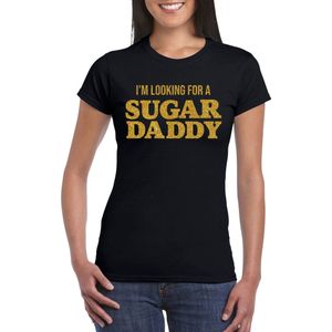 Bellatio Decorations - Verkleed T-shirt - Zwart - Glitter - Sugar Daddy