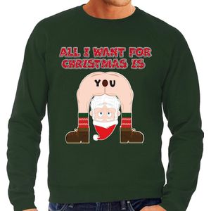 Bellatio Decorations - Foute Kersttrui - Groen - All I Want is You - Heren